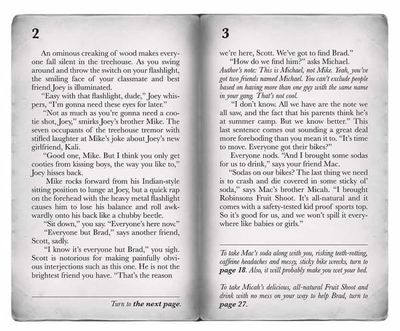 Pages from the Choose Your Own Adventure book
